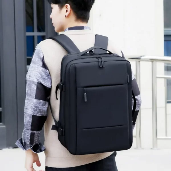Men's Large-Capacity Waterproof Travel Backpack with USB Port