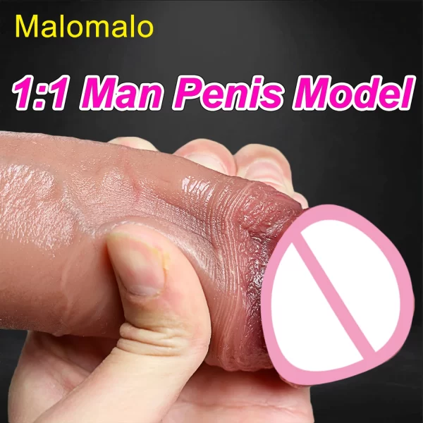 Unisex Soft Realistic Skin Feel Human Penis with Suction Cup