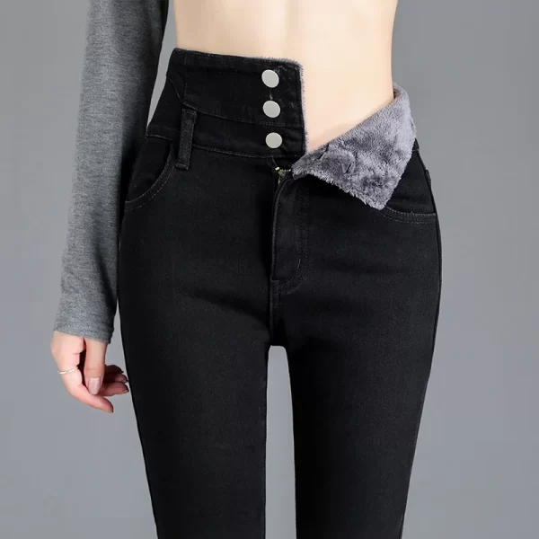 Warm Thermal Thick Fleece High-Waist Skinny Jeans