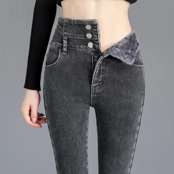 Warm Thermal Thick Fleece High-Waist Skinny Jeans