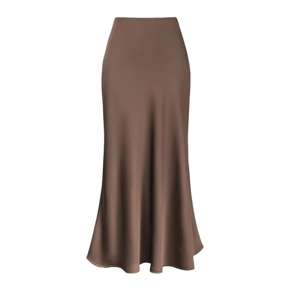 Elegant A-Line Elastic Waist Pleated Long Skirt