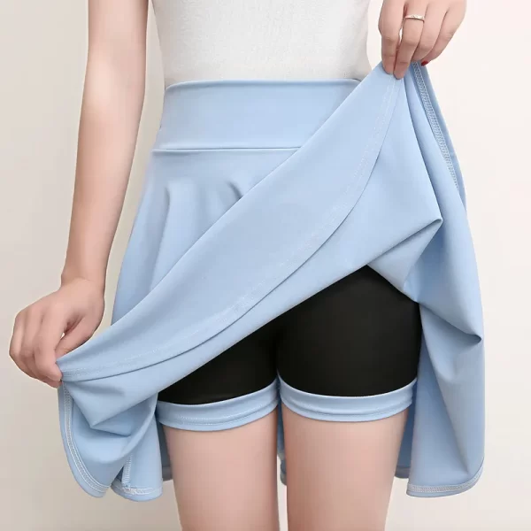 Women's Basic Skater Medium Pleated Fluffy Shorts and Skirt