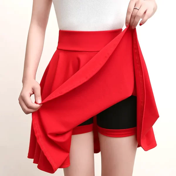 Women's Basic Skater Medium Pleated Fluffy Shorts and Skirt