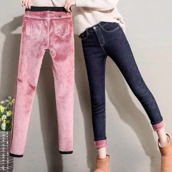 Women's Warm Thermal Plush Stretch Jeans