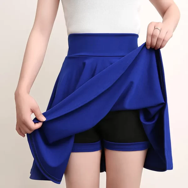 Women's Basic Skater Medium Pleated Fluffy Shorts and Skirt