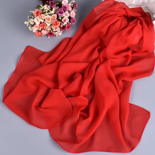 Pure Monochrome Women's Long Chiffon Scarf