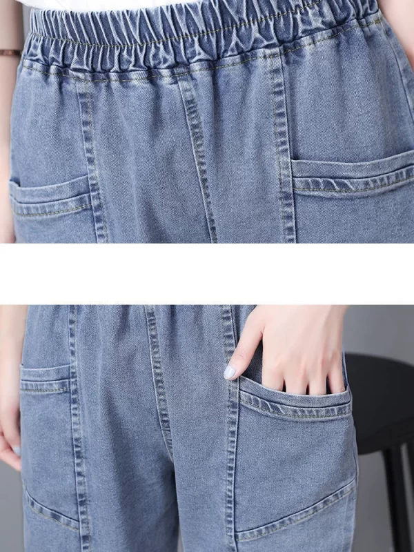 Vintage Ankle-length High-Waist Baggy Denim Pants