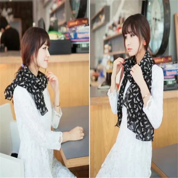 Women's Colourful Printed Chiffon Scarf