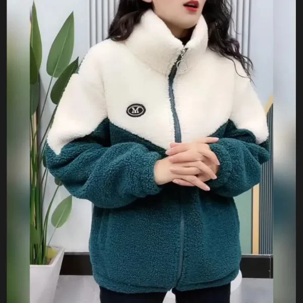 Women's Thick Lamb Fleece Long Sleeve Mid-Length Coat