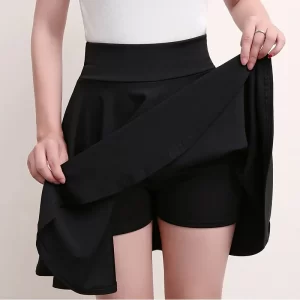 Women’s Basic Skater Medium Pleated Fluffy Shorts and Skirt