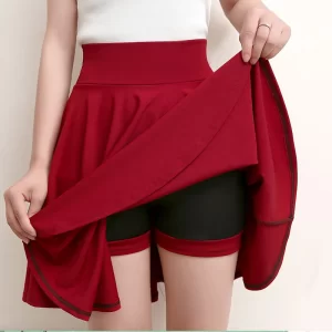 Women’s Basic Skater Medium Pleated Fluffy Shorts and Skirt