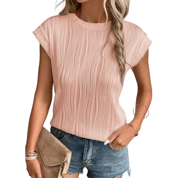 Short Sleeve Crewneck Knit Loose Casual Basic T-Shirts