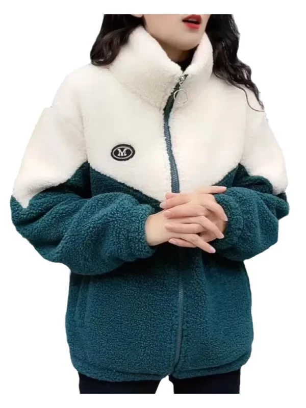 Women's Thick Lamb Fleece Long Sleeve Mid-Length Coat