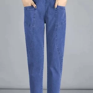 Vintage Ankle-length High-Waist Baggy Denim Pants
