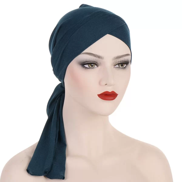 Elastic Solid Colour Pre-Tied Hijab Head Scarf