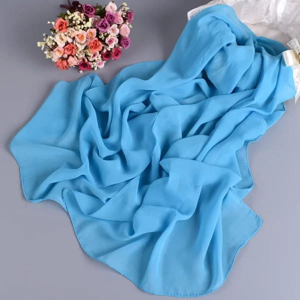 Pure Monochrome Women's Long Chiffon Scarf