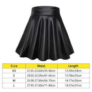 Women’s High-Waist Elastic Faux Leather Mini Skirt