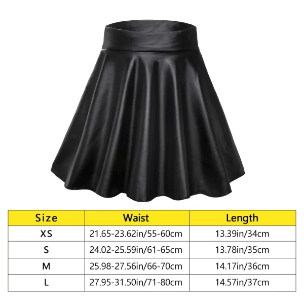 Women's High-Waist Elastic Faux Leather Mini Skirt