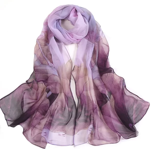 Flower Design Georgette Thin Women's Scarf