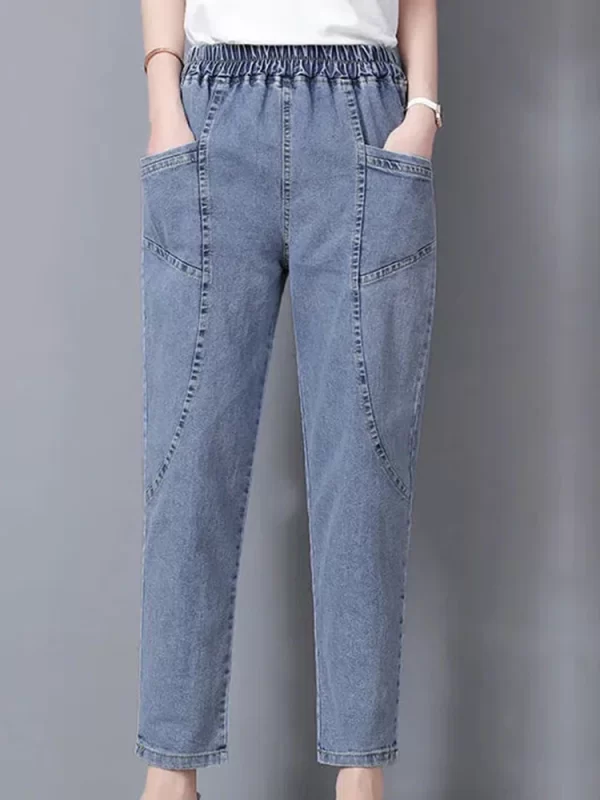 Vintage Ankle-length High-Waist Baggy Denim Pants