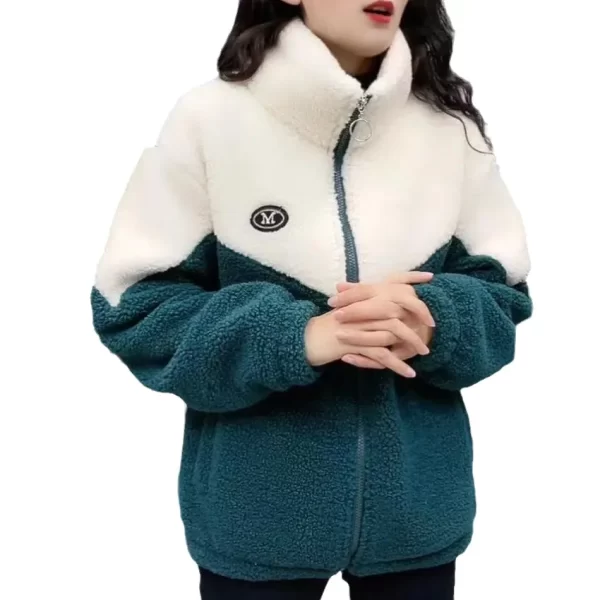 Women's Thick Lamb Fleece Long Sleeve Mid-Length Coat