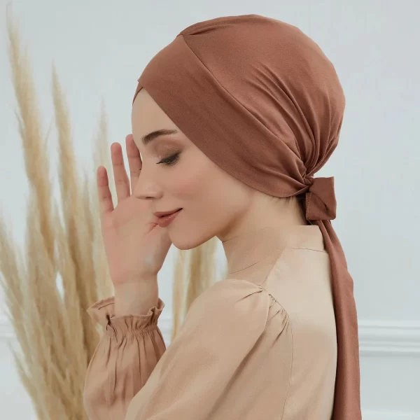 Elastic Solid Colour Pre-Tied Hijab Head Scarf