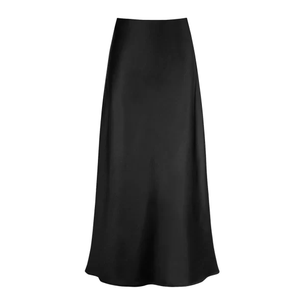 Elegant A-Line Elastic Waist Pleated Long Skirt