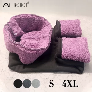 Plus-Size Women’s High-Waist Fleece-Lined Ribbed Leggings