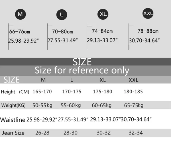 Men's Transparent Low Rise Ultra Thin Panties Size Chart