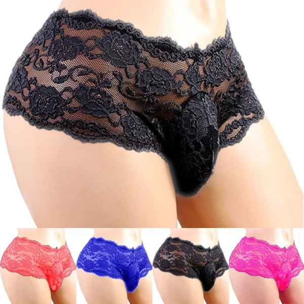 Men's Plus Size Lace Lingerie Panties