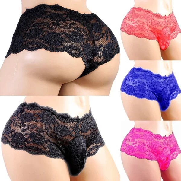 Men's Plus Size Lace Lingerie Panties