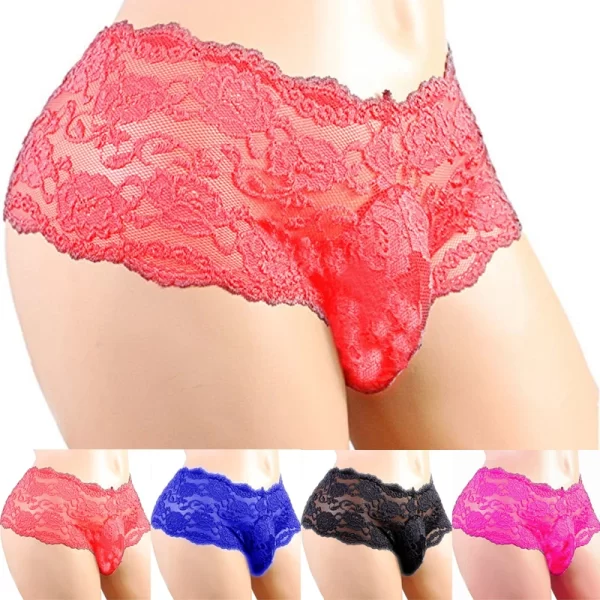 Men's Plus Size Lace Lingerie Panties