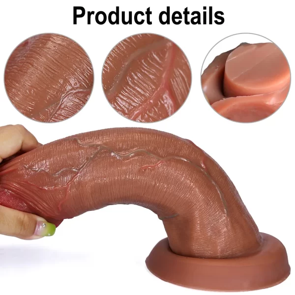 Unisex Huge Glans Realistic Soft Double Layer Dildo/Penis