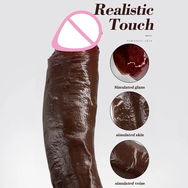 Unisex Realistic Long Dildo/Anal Plug with Suction Cup