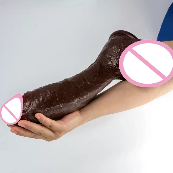 Unisex Realistic Long Dildo/Anal Plug with Suction Cup