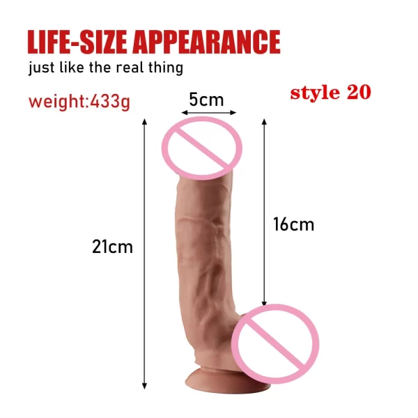 Female Soft Skin Silicone Realistic Penis Dildo with Suction Cup