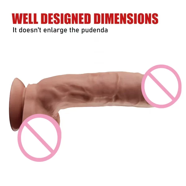 Female Soft Skin Silicone Realistic Penis Dildo with Suction Cup