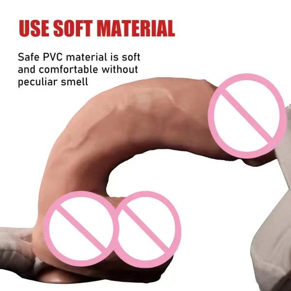 Female Soft Skin Silicone Realistic Penis Dildo with Suction Cup