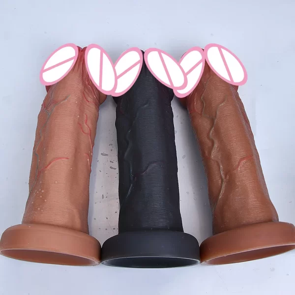 Unisex Huge Glans Realistic Soft Double Layer Dildo/Penis