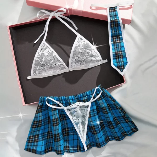 Erotic Sexy Student Uniform Bra and Panty Set