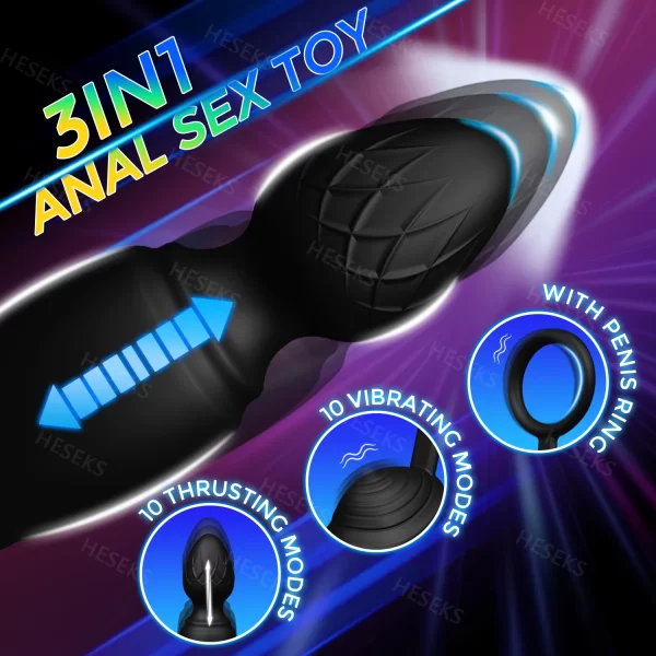 Male Thrusting Wireless Remote Control Anal Plug