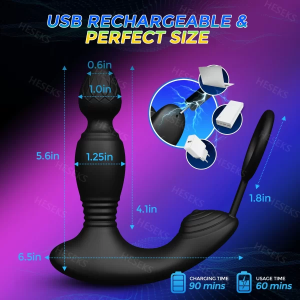 Male Thrusting Wireless Remote Control Anal Plug