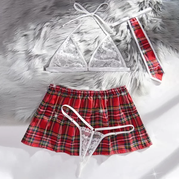 Erotic Sexy Student Uniform Bra and Panty Set