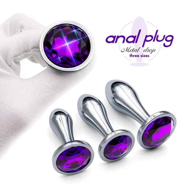 Metal Drop Anal Butt Plug Three Sizes