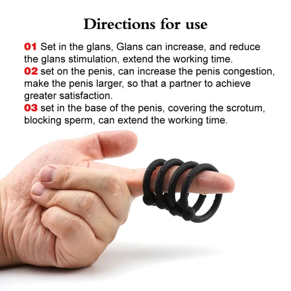 1set/4pcs, Odor-free Silicone Penile Rings