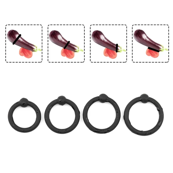 1set/4pcs, Odor-free Silicone Penile Rings