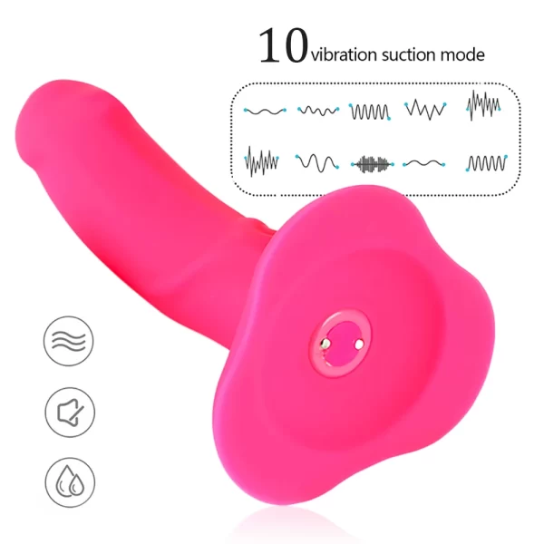 10-Speed Vibrating Strap-on Dildo/Vibrator for Women - Image 6