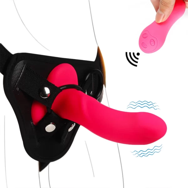 10-Speed Vibrating Strap-on Dildo/Vibrator for Women