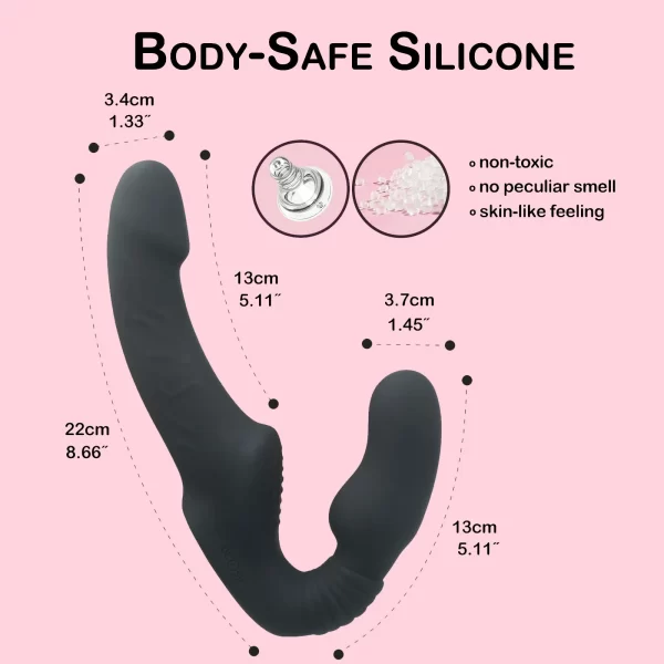 Unisex Strapless Strap-on Dildos Vibrator with Remote Control - Image 4