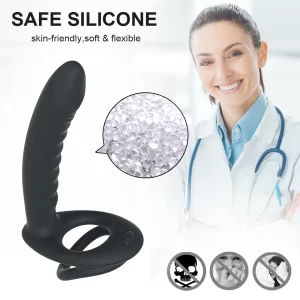 Double Penetration Penis Ring Vibrator/Dildo